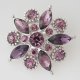 (image for) Snap Jewelry Rhinestone - Faceted Flower Design - Purples
