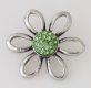 (image for) Snap Jewelry Rhinestone - Open Flower - Lime Green