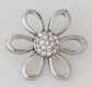 (image for) Snap Jewelry Rhinestone - Open Flower - Clear