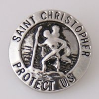 (image for) Snap Jewelry Metal - Silver Saint Christopher Protect Us
