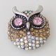 (image for) Snap Jewelry Rhinestone - Owl - Light Brown, AB & Pink