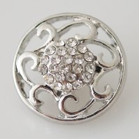 (image for) Snap Jewelry Rhinestone - Open Filigree Design - Clear