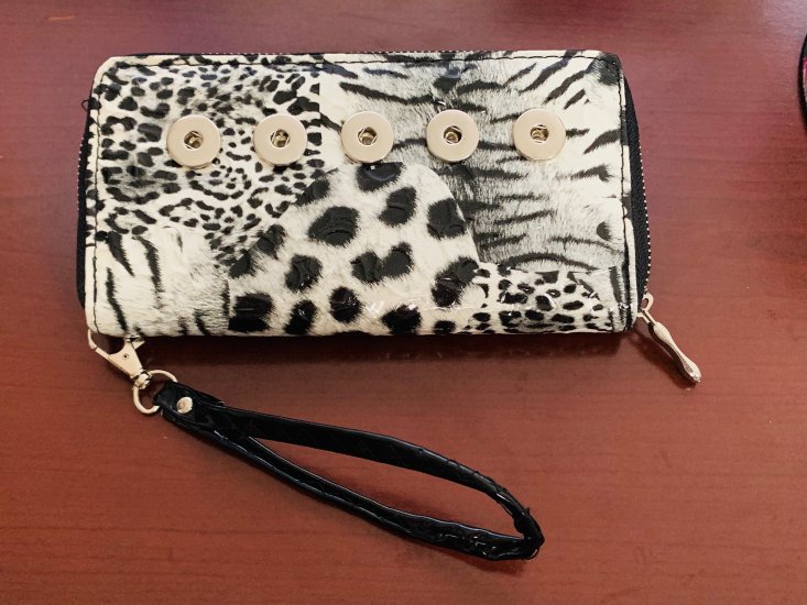 (image for) Snap Jewelry Wallet Purse - Animal Print Black & White - Click Image to Close