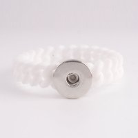 (image for) Snap Jewelry Bracelet Silicone Stretch Thin - White Single Snap