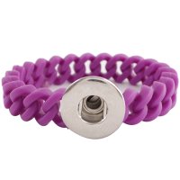 (image for) Snap Jewelry Bracelet Silicone Purple Thin Holds 1 18-20mm 7.2"