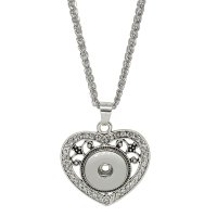 (image for) Snap Jewelry Necklace Designer Rhinestone Heart 18+3"