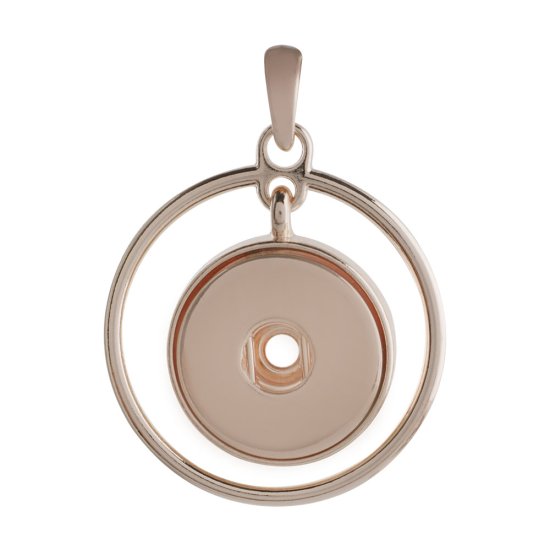 (image for) Snap Jewelry Pendant - Rose Gold-Tone Swinging Halo - Click Image to Close