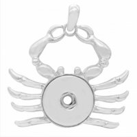 (image for) Snap Jewelry Pendant - Crab Polished Silver