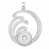 (image for) Snap Jewelry Designer Waves Pendant Clear Rhinestones