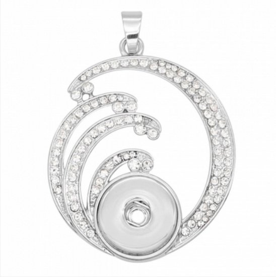 (image for) Snap Jewelry Designer Waves Pendant Clear Rhinestones - Click Image to Close