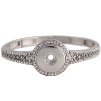 (image for) Snap Jewelry Stretch Designer Rhinestone Halo Bracelet 18-20mm