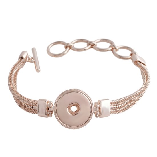 (image for) Snap Jewelry Toggle Bracelet Chain Strands - Single in Rose Gold - Click Image to Close