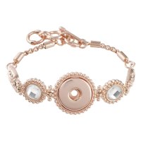 (image for) Snap Jewelry Toggle Faceted Rhinestone Bracelet Rose Gold Tone
