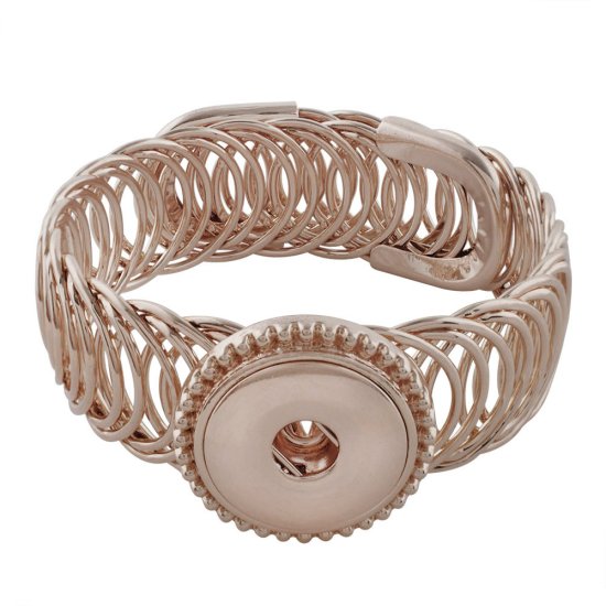 (image for) Snap Jewelry Bracelet Wrap Expandable Cuff Rose Gold - Click Image to Close
