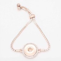 (image for) Snap Jewelry Adjustable Slider Bracelet - Rose Gold Rhinestones
