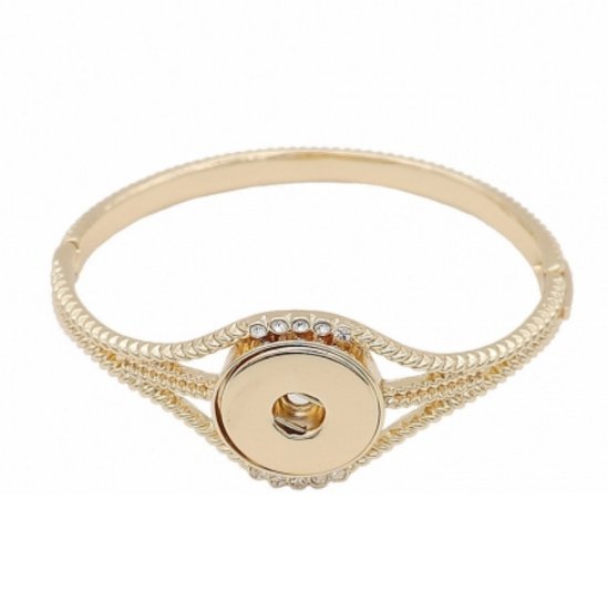 (image for) Snap Jewelry Bangle Gold & Rhinestone 6cm - Click Image to Close