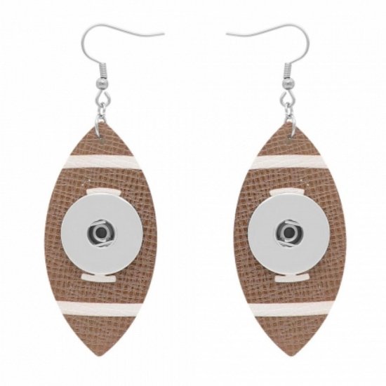 (image for) Snap Jewelry Earrings - Football - Click Image to Close