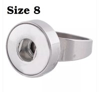 (image for) Snap Jewelry Stainless Ring Size 8 fits 18-20m Ginger Charms