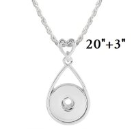 (image for) Snap Jewelry Heart Drop Necklace Silver 24"+2.5" Ext