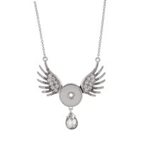(image for) Snap Jewelry Angel Double Wings Dangle CZ Drop Necklace 30"