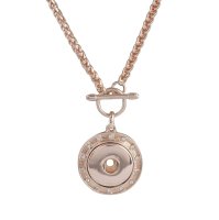 (image for) Snap Jewelry Rose Gold Toggle Rhinestone Halo Necklace 28"