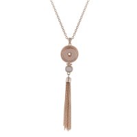 (image for) Snap Jewelry Large CZ Tassel Necklace Rose Gold Length 18-21"