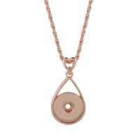 (image for) Snap Jewelry Rose Gold-Tone Heart Drop Necklace 18"+3" Extender