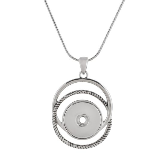 (image for) Snap Jewelry Designer Circles Halo Necklace 24"+3" - Click Image to Close