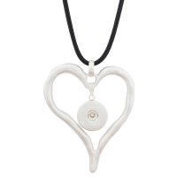 (image for) Snap Jewelry Heart Halo Leather Necklace 32"