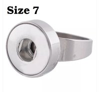 (image for) Snap Jewelry Stainless Ring Size 7 fits 18-20m Ginger Charms