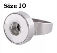 (image for) Snap Jewelry Stainless Ring Size 10 fits 18-20m Ginger Charms