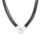 (image for) Snap Jewelry 18-20mm Black Leather Magnetic Necklace 24"