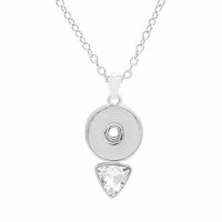 (image for) Snap Jewelry 18-20mm Necklace Designer Clear Trillion Dangle 18"