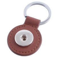 (image for) Snap Jewelry Key Chain Round Brown Leather 18-20mm charms