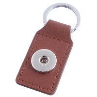 (image for) Snap Jewelry Key Chain Brown Leather Square Fits 18-20mm Charms