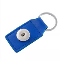 (image for) Snap Jewelry Key Chain Blue Leather Round 18-20mm