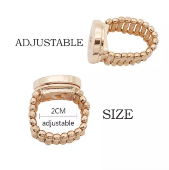 (image for) Snap Jewelry Stretch Ring - Gold fits 18-20mm Ginger Snaps - Click Image to Close