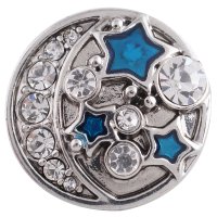 (image for) Snap Jewelry Rhinestone - Moon & Stars Blue and Clear