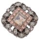 (image for) Snap Jewelry Rhinestone Antique Pink & Peach Square fits Ginger