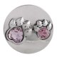(image for) Snap Jewelry Rhinestone - Dog Paws in Light Mauve & Pink