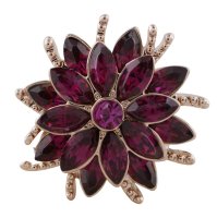 (image for) Snap Jewelry Rhinestone - Rose Gold Purple Flower