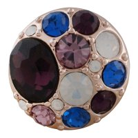 (image for) Snap Jewelry Rhinestone - Rose Gold Cluster Purple & Blue