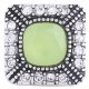 (image for) Snap Jewelry Rhinestone - Square Halo Clear & Peridot Stone