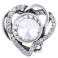 (image for) Snap Jewelry Rhinestone Heart Clear