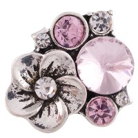 (image for) Snap Jewelry Rhinestone - Flower Cluster Pink