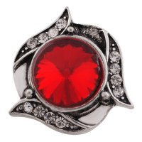 (image for) Snap Jewelry Rhinestone - Flower Red & Clear