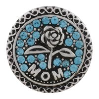 (image for) Snap Jewelry Rhinestone - MOM Rose Silver & Blue