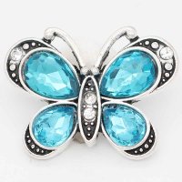 (image for) Snap Jewelry Rhinestone Butterfly Clear & Blue Stones