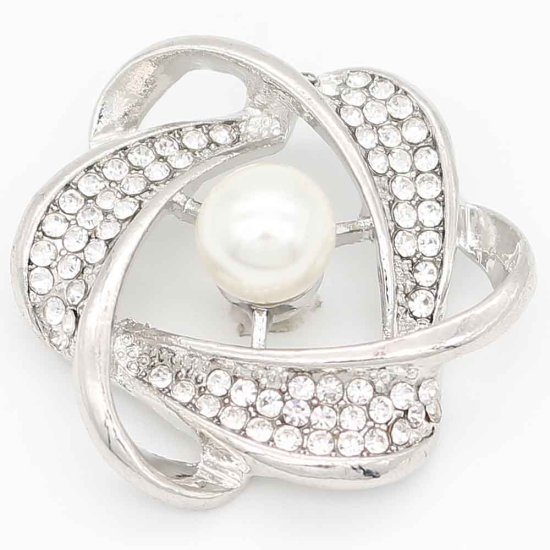 (image for) Snap Jewelry Rhinestone - Pearl in Swirl - Click Image to Close