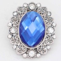 (image for) Snap Jewelry Rhinestone - Antique Oval Stone Blue